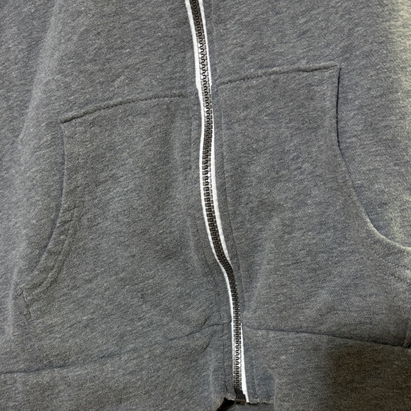 George Classic Gray zippered hoodie, size medium white draw string - Picture 6 of 8